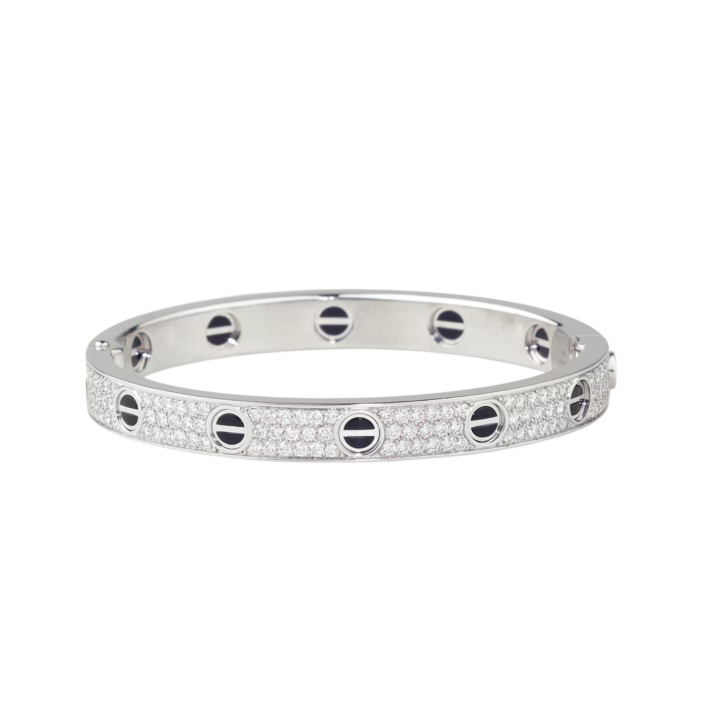 [Sparkle]KLASSISCHER 6.1MM LOVE ARMREIF – DIAMANT PAVÉ & SCHWARZE KERAMIK