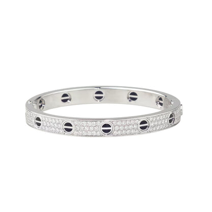 [Sparkle]KLASSISCHER 6.1MM LOVE ARMREIF – DIAMANT PAVÉ & SCHWARZE KERAMIK