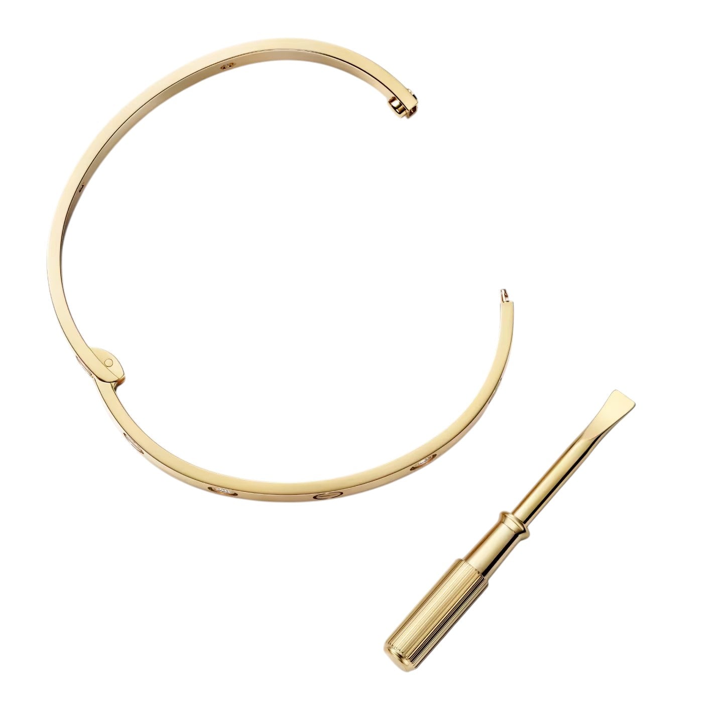 [Sparkle]KLASSISCHER 6.1MM LOVE EINZELSCHRAUBEN-VERSCHLUSS-ARMBAND - 4-DIAMANTEN