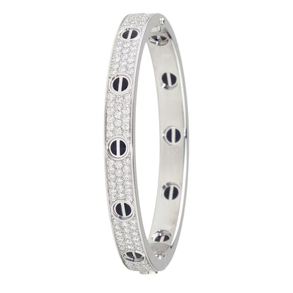 [Sparkle]KLASSISCHER 6.1MM LOVE ARMREIF – DIAMANT PAVÉ & SCHWARZE KERAMIK