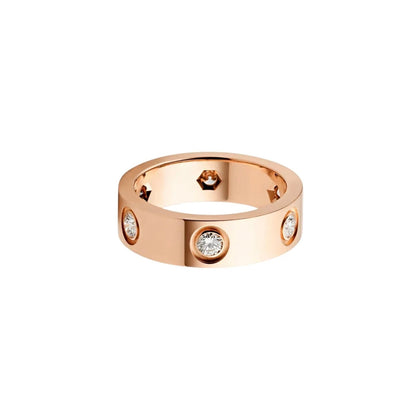 [sparkle Jewelery]LOVE 5.5MM 6 DIAMOND RING
