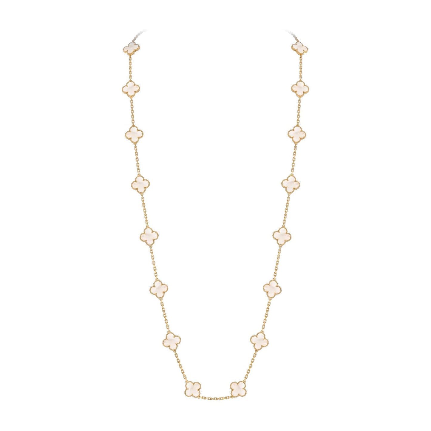 [Sparkle]CLASSIC 20-MOTIF LUCKY CLOVER LONG NECKLACE GOLD COLLECTION
