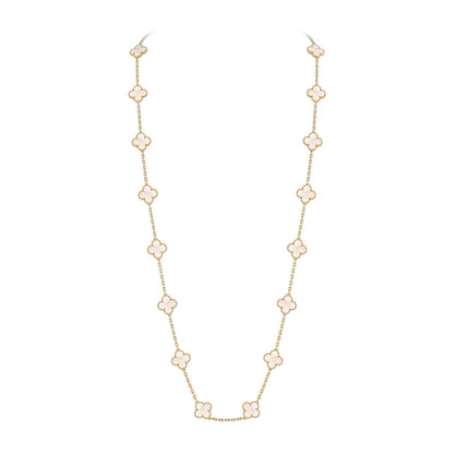 [Sparkle]CLASSIC 20-MOTIF LUCKY CLOVER LONG NECKLACE GOLD COLLECTION