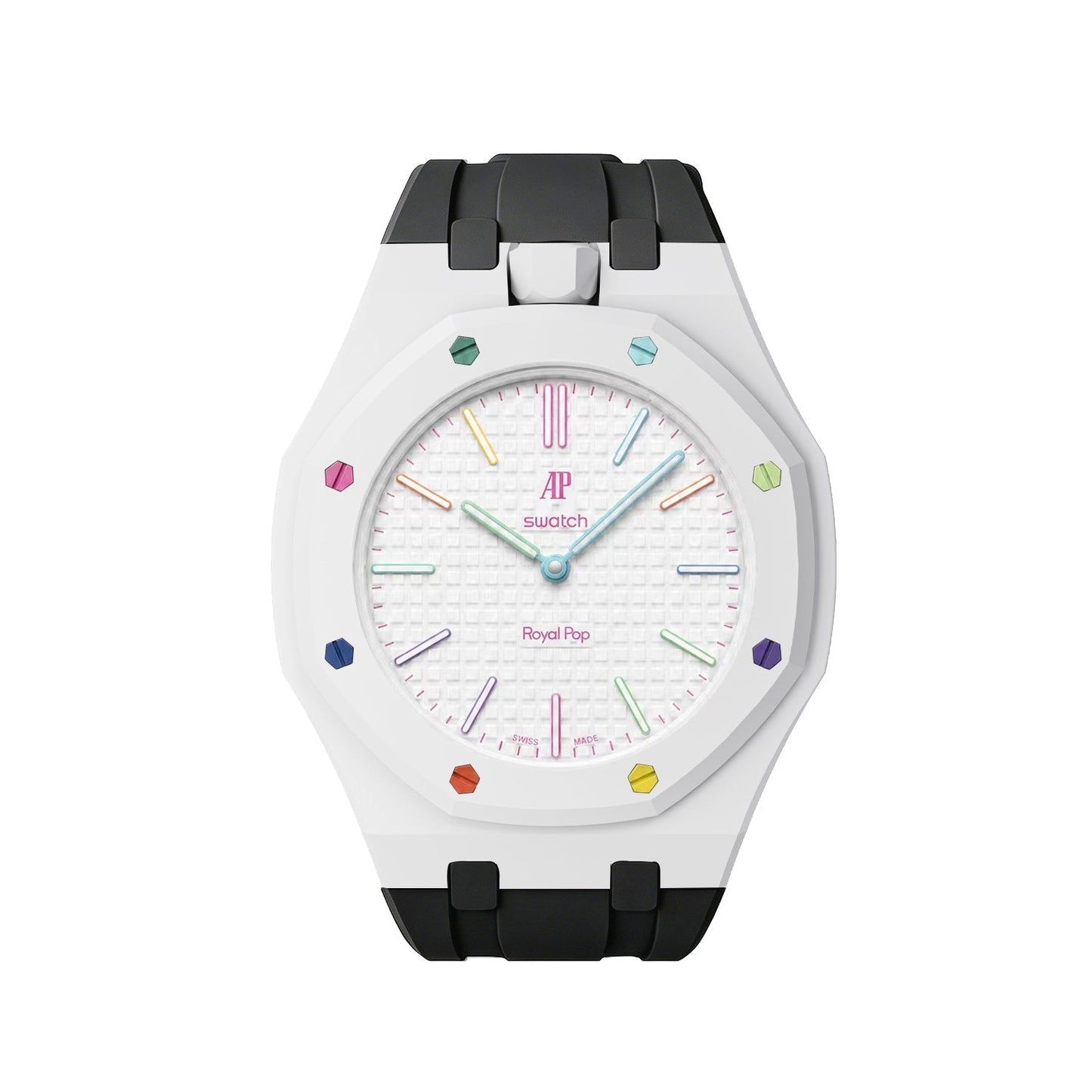 [Sparkle]Royal Oak Pop Exklusives Gehäuse aus Bioceramic & Silikonarmband Mix Color