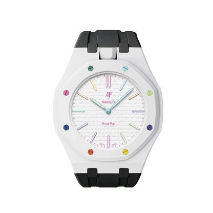 [Sparkle]Royal Oak Pop Exklusives Gehäuse aus Bioceramic & Silikonarmband Mix Color