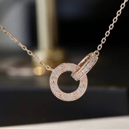 [sparkle Jewelery]LOVE  FULL DIAMOND PENDANT NECKLACE