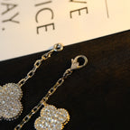 [sparkle Jewelry ]CLOVER BRACELET 5 MOTIF SILVER DIAMOND PAVED