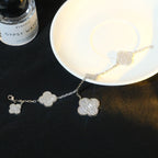 [sparkle Jewelry ]CLOVER BRACELET 5 MOTIF SILVER DIAMOND PAVED