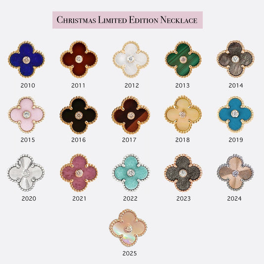 [Sparkle]LIMITIERTE WEIHNACHTS-KLEEBLÜTEN-HALSKETTE – 15MM JAHRES-SAMMLERANHÄNGER