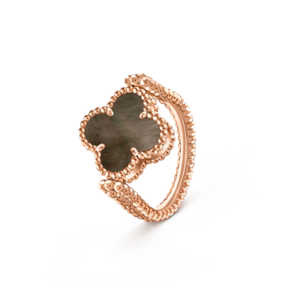 [Sparkle]LUCKY CLOVER ROSE GOLD REVERSIBLE RING