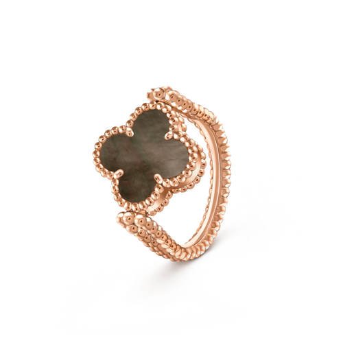 [Sparkle]LUCKY CLOVER ROSE GOLD REVERSIBLE RING
