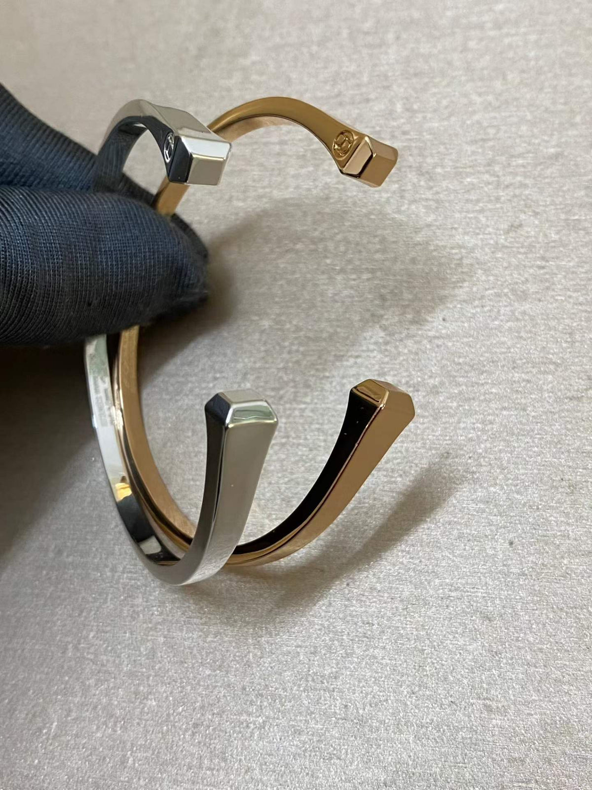 [sparkle Jewelry]CLOU DE FORGE SQUARE CONE STUDS OPEN CUFF ONE SIZE