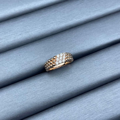 [sparkle Jewelry]NARROW BEADED RING WITH DIAMONDS