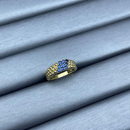 [sparkle Jewelry]NARROW BEADED RING WITH DIAMONDS