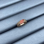 [sparkle Jewelry]NARROW BEADED RING WITH DIAMONDS