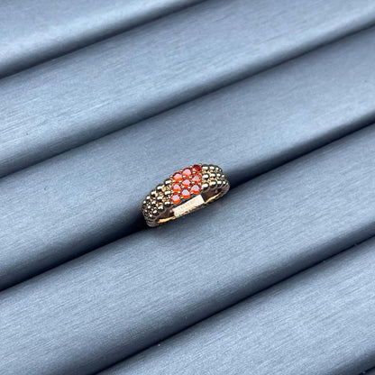 [sparkle Jewelry]NARROW BEADED RING WITH DIAMONDS