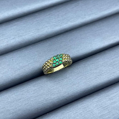 [sparkle Jewelry]NARROW BEADED RING WITH DIAMONDS