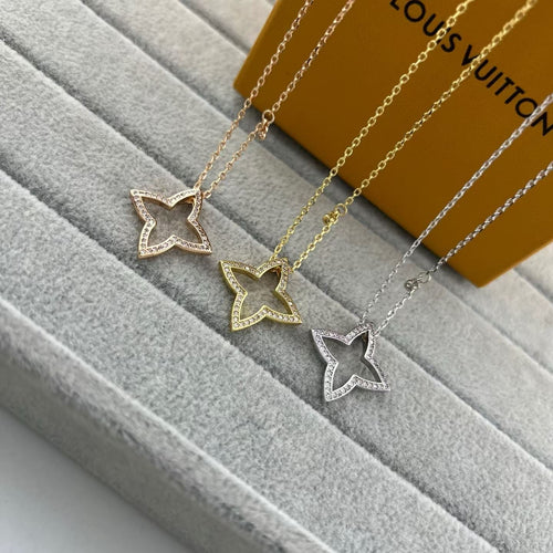 [sparkle Jewelry]FOUR-LEAF CLOVER OPENWORK NECKLACE