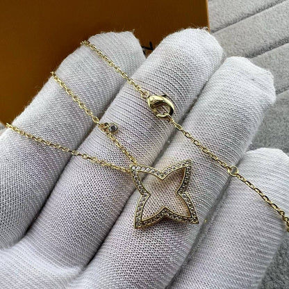 [sparkle Jewelry]FOUR-LEAF CLOVER OPENWORK NECKLACE