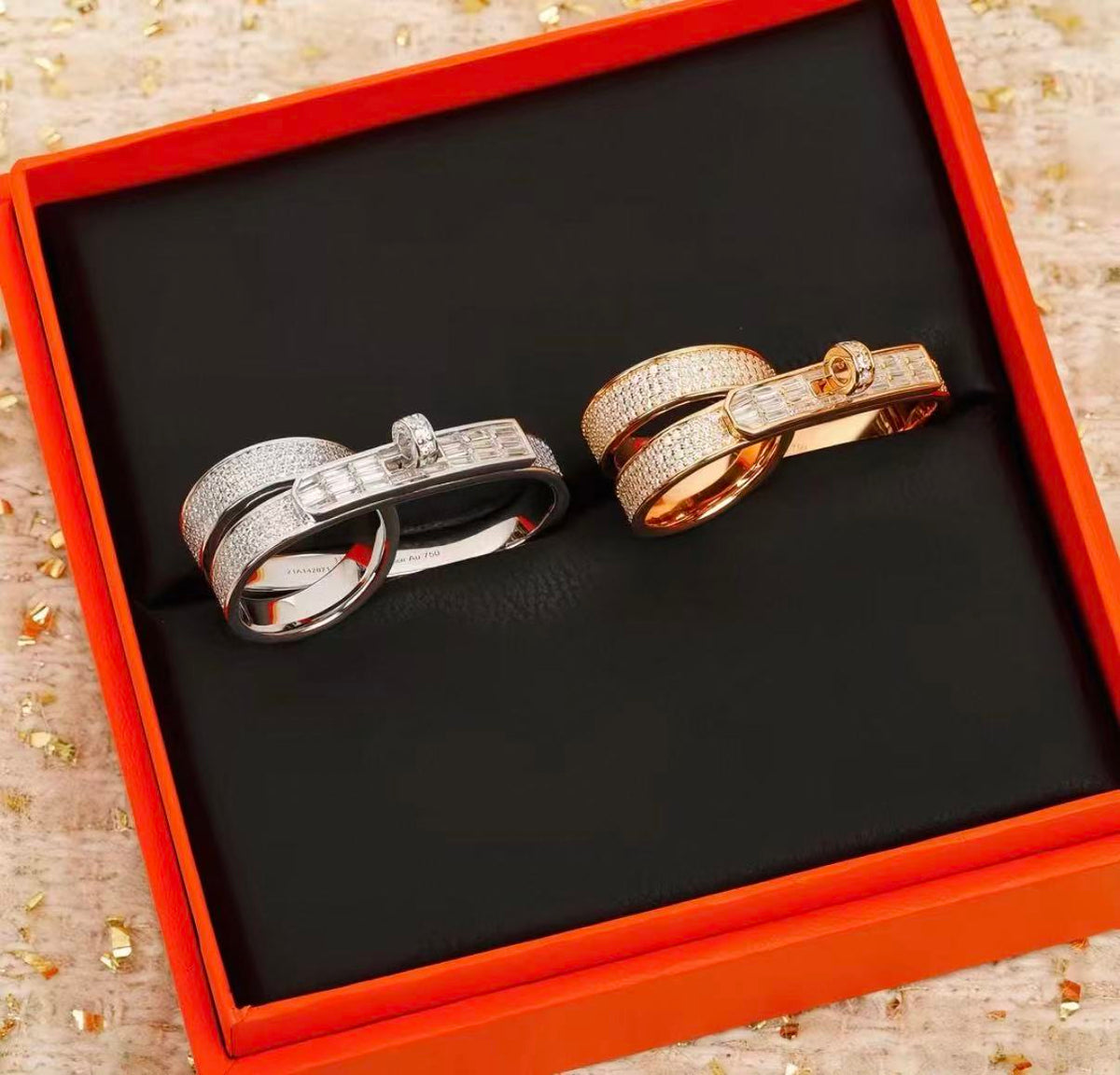 [sparkle Jewelry]NEW STYLE FULL CIRCLE DOUBLE DIAMOND RING