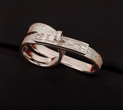 [sparkle Jewelry]NEW STYLE FULL CIRCLE DOUBLE DIAMOND RING