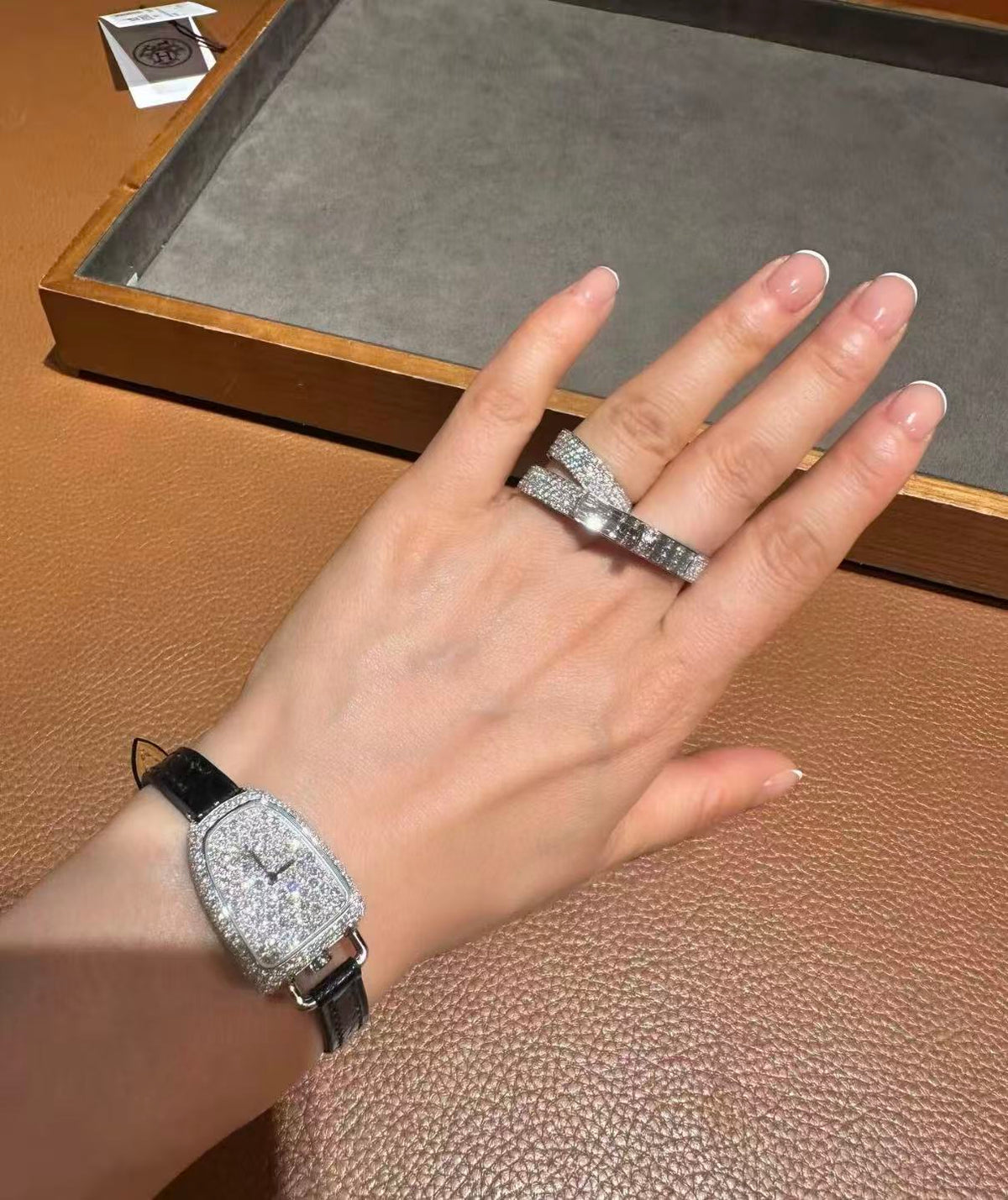 [sparkle Jewelry]NEW STYLE FULL CIRCLE DOUBLE DIAMOND RING