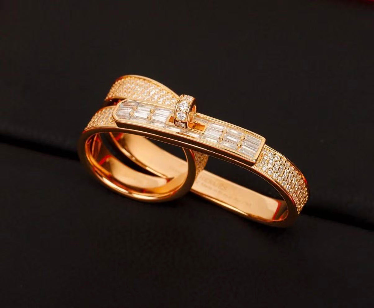 [sparkle Jewelry]NEW STYLE FULL CIRCLE DOUBLE DIAMOND RING