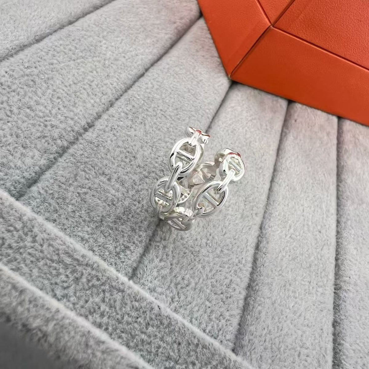 [sparkle Jewelry]GLOSSY FINISH SQUARE COMBINATION DOUBLE-LAYER PIG NOSE RING