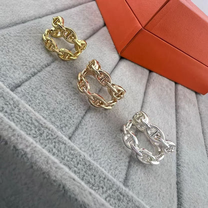 [sparkle Jewelry]GLOSSY FINISH SQUARE COMBINATION DOUBLE-LAYER PIG NOSE RING
