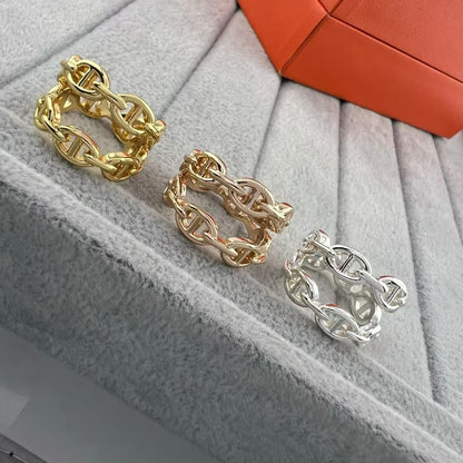 [sparkle Jewelry]GLOSSY FINISH SQUARE COMBINATION DOUBLE-LAYER PIG NOSE RING