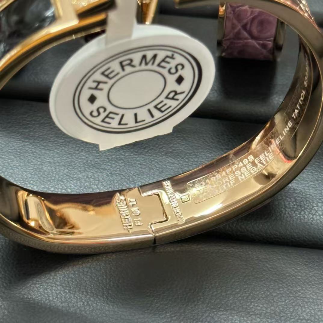 [sparkle Jewellery]New H Full Diamond Bracelet, Luxury Premium Version, Genuine Crocodile Leather1