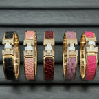 [sparkle Jewellery]New H Full Diamond Bracelet, Luxury Premium Version, Genuine Crocodile Leather1