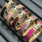 [sparkle Jewellery]New H Full Diamond Bracelet, Luxury Premium Version, Genuine Crocodile Leather1