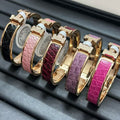 [sparkle Jewellery]New H Full Diamond Bracelet, Luxury Premium Version, Genuine Crocodile Leather1