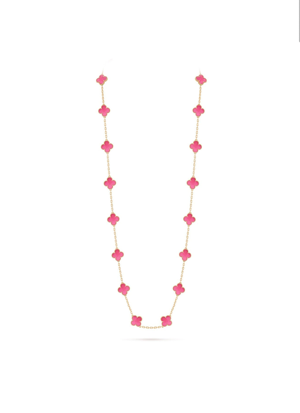 [sparkle Jewelry]sparkle 20 MOTIFS PINK ENAMEL NECKLACE
