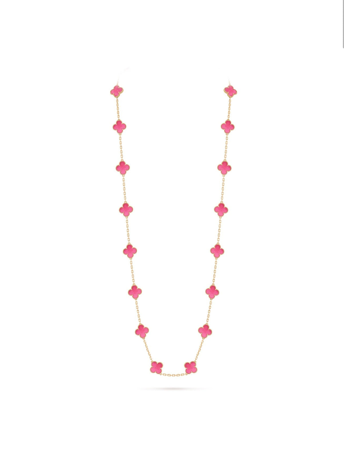 [sparkle Jewelry]sparkle 20 MOTIFS PINK ENAMEL NECKLACE