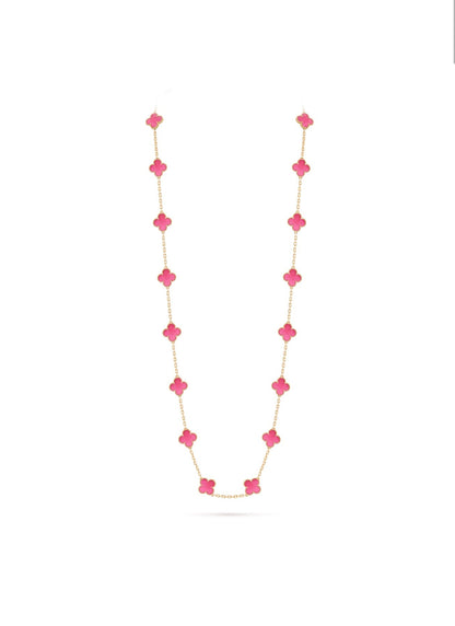 [sparkle Jewelry]sparkle 20 MOTIFS PINK ENAMEL NECKLACE