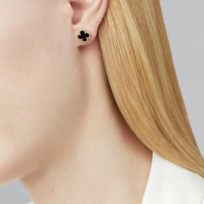 [sparkle Jewelry ]CLOVER MINI 9.5MM BLACK MOP EARRINGS