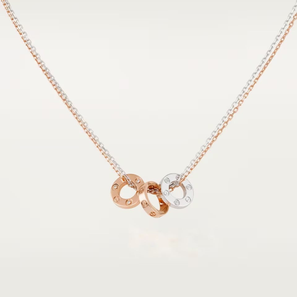 [sparkle Jewelery]LOVE 6 DIAMOND PENDANT NECKLACE