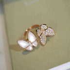 [sparkle Jewelry ]TWIN BUTTERFLY DIAMOND MOP RING