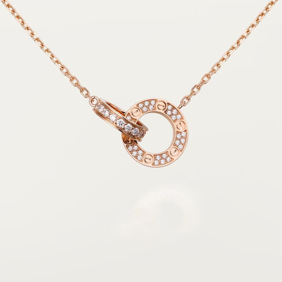 [sparkle Jewelery]LOVE  FULL DIAMOND PENDANT NECKLACE