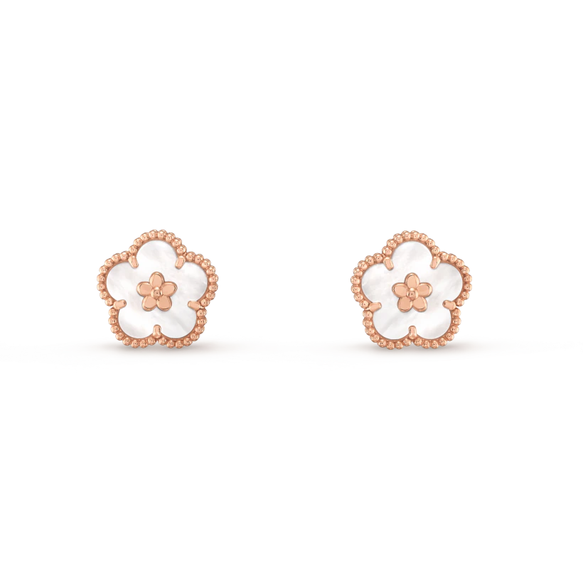 [sparkle Jewelry ]LUCKY PINK GOLD WHITE MOP EARRINGS