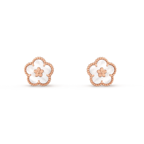 [sparkle Jewelry ]LUCKY PINK GOLD WHITE MOP EARRINGS