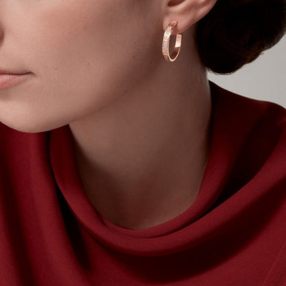 [sparkle Jewelery]LOVE EARRINGS 3.6MM DIAMOND PAVED