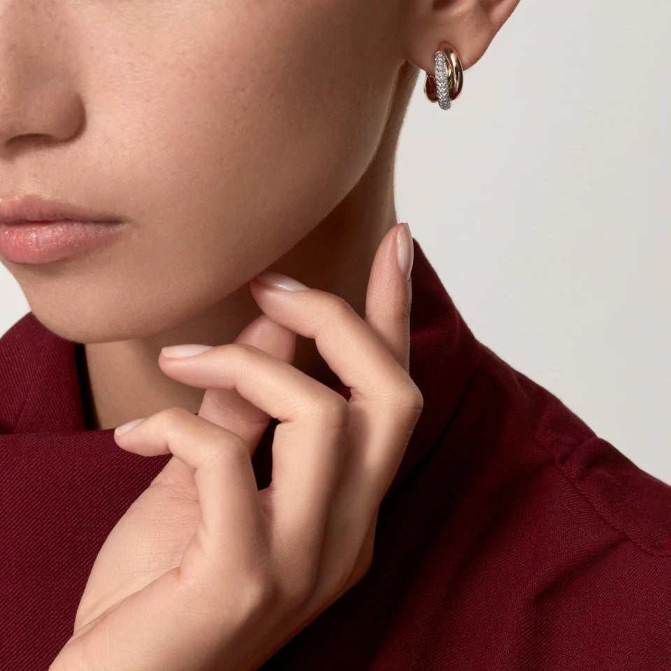 [sparkle Jewelery]TRINITY HALF DIAMOND  CLASSIC EARRINGS