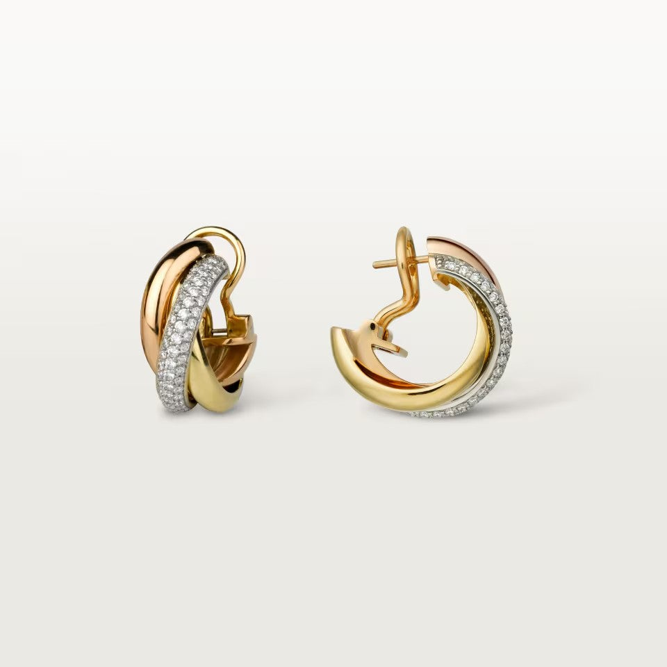 [sparkle Jewelery]TRINITY HALF DIAMOND  CLASSIC EARRINGS