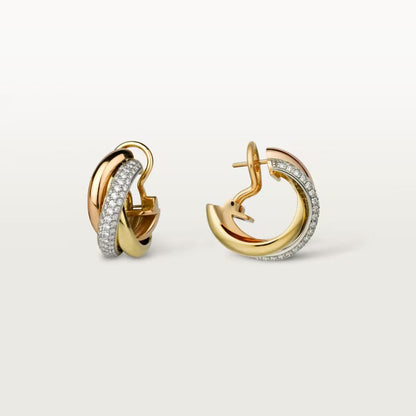 [sparkle Jewelery]TRINITY HALF DIAMOND  CLASSIC EARRINGS