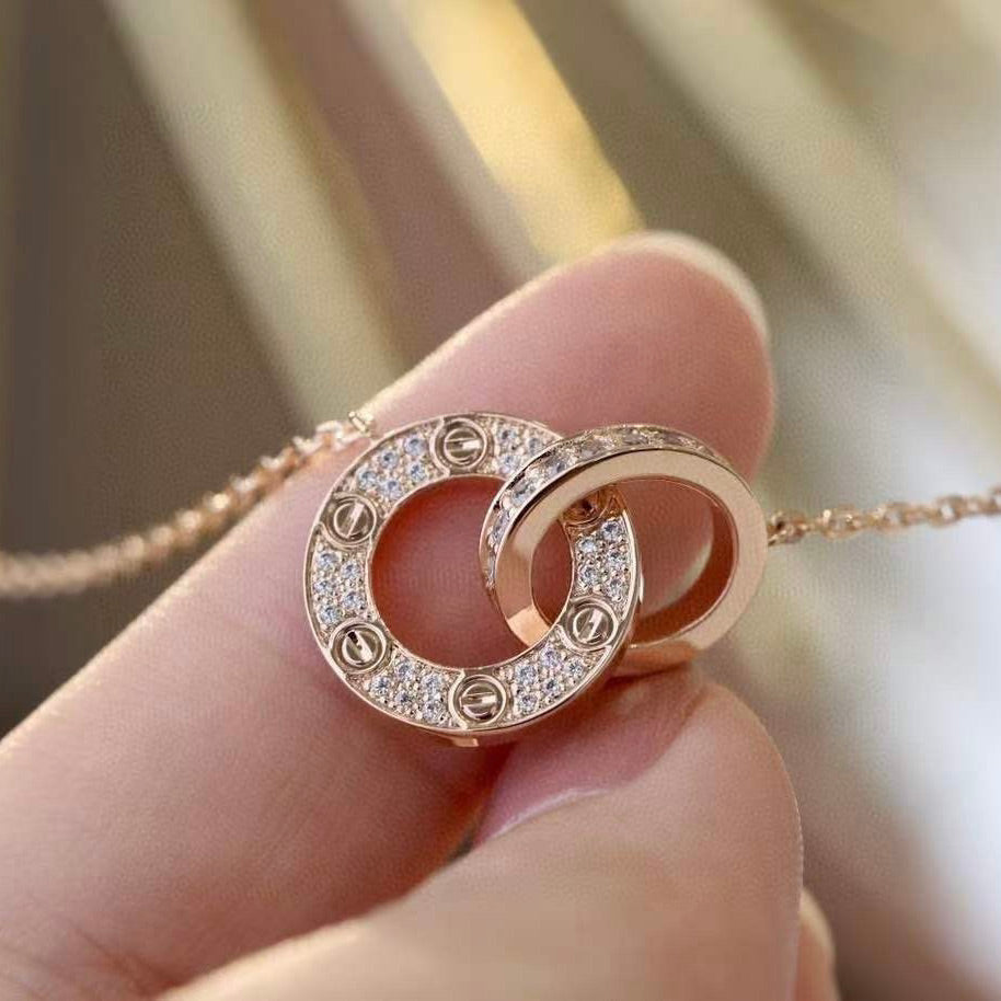 [sparkle Jewelery]LOVE  FULL DIAMOND PENDANT NECKLACE