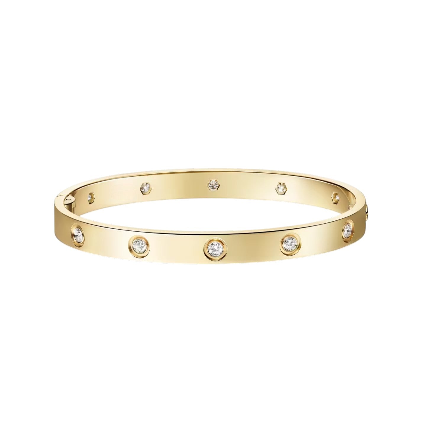 [Sparkle]KLASSISCHER 6,1MM LIEBESARMREIF MIT EINER SCHRAUBE – 10 DIAMANTEN