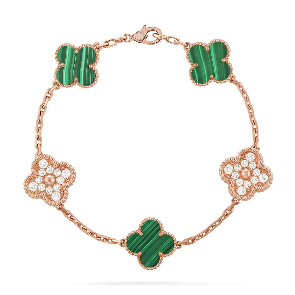 [sparkle Jewelry ] CLOVER 5 MOTIF MALACHITE BRACELET COLLECTION